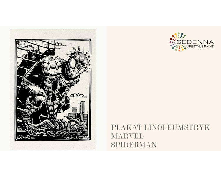 Plakat Linoleumstryk Marvel Spider Man